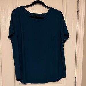 Ann Taylor Deep Blue Short Sleeve Top